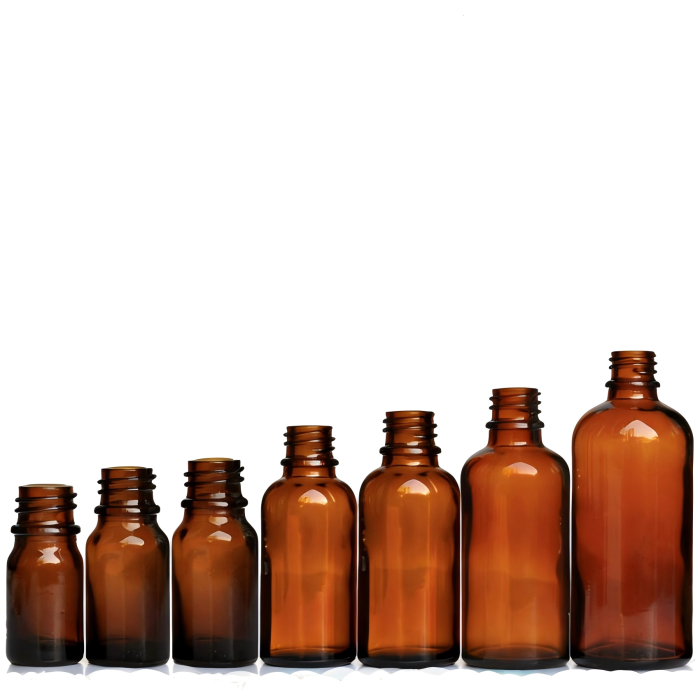 18mm glass bottle in Amber