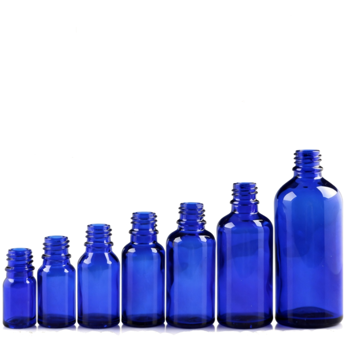 18mm glass bottle in Blue
