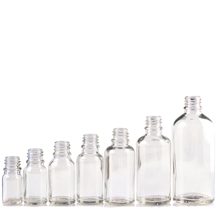 18mm glass bottle in Clear