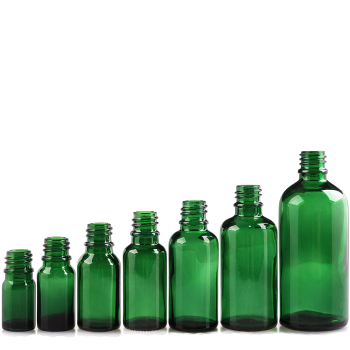 18mm glass bottle in Green